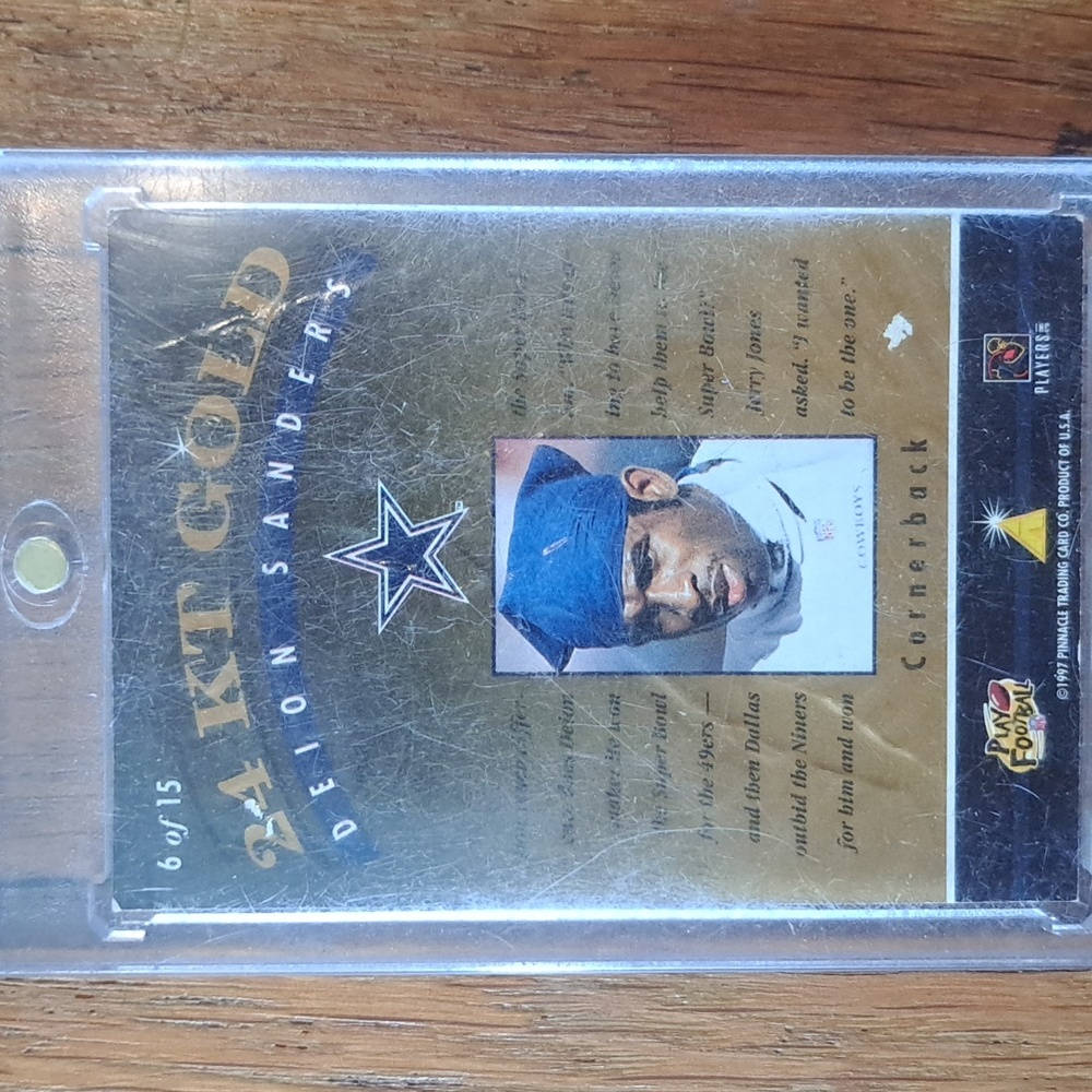 1997 Pinnacle Deion Sanders 6 Of 15 Football Card - Picture 2 of 4